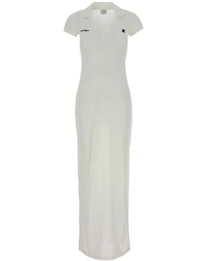 Courreges Sports Polo Long Dress - White