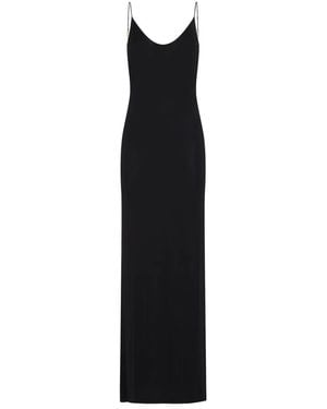 Saint Laurent Chain-Link-Strap Open-Back Maxi Dress - Black