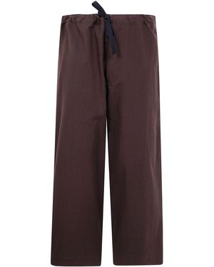 Y's Yohji Yamamoto Straight String Twill Pants - Purple
