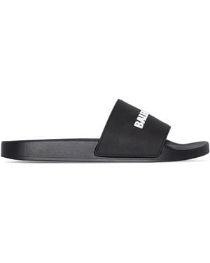 Balenciaga Pool Slide Bal Logo - Black