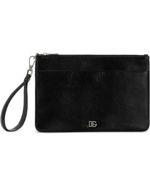 Dolce & Gabbana Leather Toiletry Bag Storm - Black