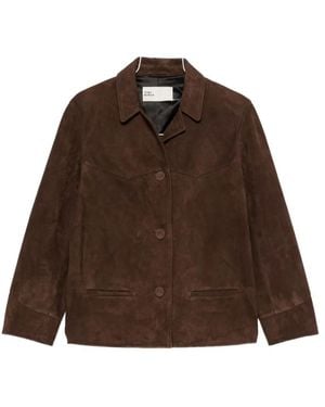 Tory Burch Leather Blazer Jacket - Brown