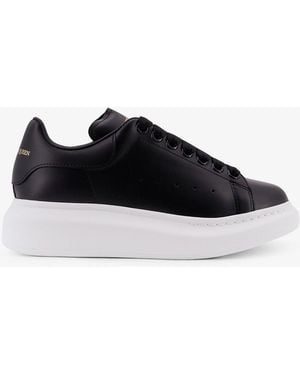 McQueen Oversized Leather Sneakers - Black
