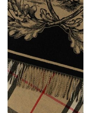 Burberry Embroidered Cashmere Scarf - Green