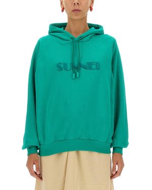 Sunnei Sweatshirt With Logo - Green