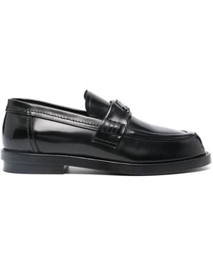 McQueen Seal Leather Loafers - Black