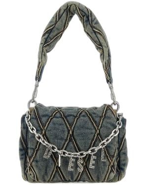 DIESEL Compact Charm D Shoulder Bag - Grey