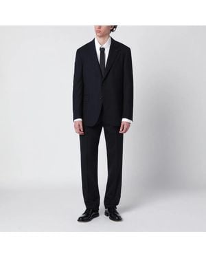 Lardini Pinstripe Wool Single-Breasted Suit - Black