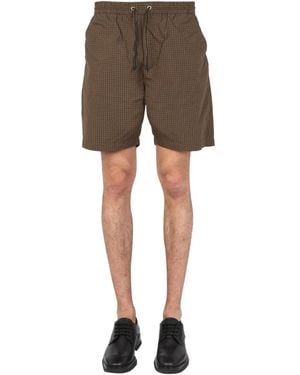 Universal Works Bermuda With Check Pattern - Gray