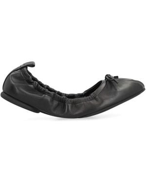Hogan H684 Leather Ballet Flats - Black