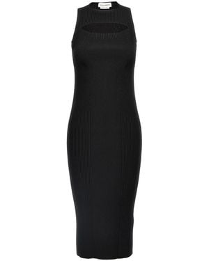 McQueen Ribbed Knit Dress - Black