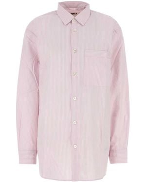 Tekla Embroidered Poplin Oversize Pyjama Shirt - Pink