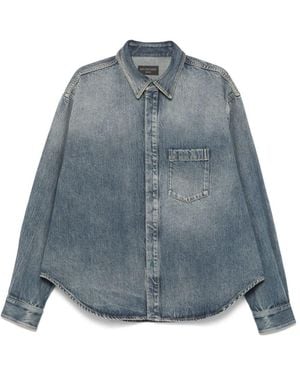 Balenciaga Oversized Denim Button-Up Shirt - Blue