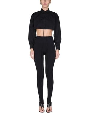 ANDREADAMO Andreadamo Cropped Shirt - Black