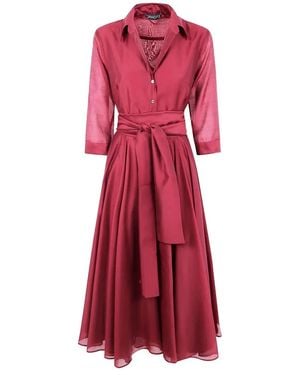 DR. HOPE Long Round Dress - Red