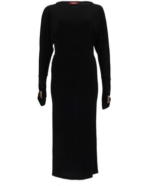 Max Mara Abito "Salvo" Con Drappeggio - Black