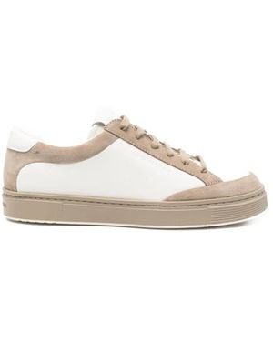 Emporio Armani Leather Trainers - White