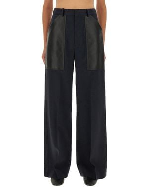 Bottega Veneta Wool And Cotton Trousers - Black