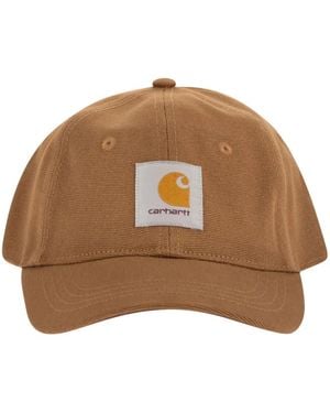 Carhartt Cap With Visor And Logo - Brown