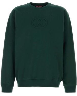 Gucci Bottle Cotton Sweatshirt - Green