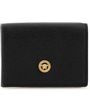 Versace Leather Medusa Biggie Wallet - Black