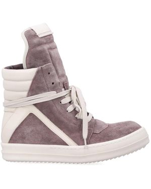 Rick Owens Geobasket Suede Leather Trainers - Pink