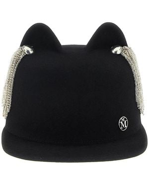 Maison Michel 'Jamie' Hat With Crystals - Black