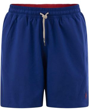 水着 Polo Ralph Lauren Boxer Navy Blue Swim Trunks With Logo Polo Ralph Lauren Traveler Boxer Swimshorts Newport Navy at