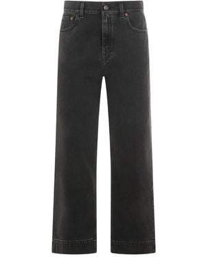 Chloé High-Waisted Cropped Denim Jeans - Black