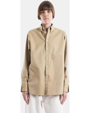 Phoebe Philo Chemise Oversize À Col Boutonné Trench - Natural