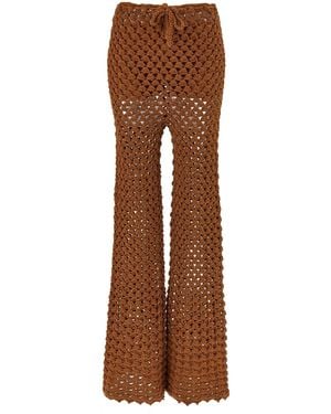 Ermanno Scervino Crochet Pants - Brown