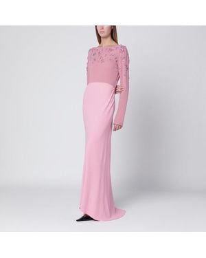 Alberta Ferretti Evening Dress With Bead Embroidery - Pink