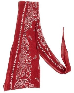 Destin Cashmere-Blend Scarf With Bandana Motif - Red