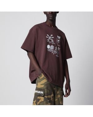 Brain Dead Cotton Tshirt With Logo Prints - Red