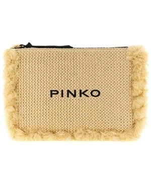Pinko Raffia Clutch - Natural
