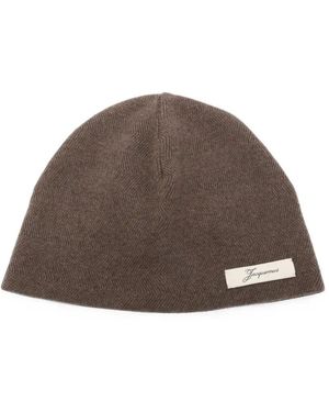 Jacquemus "Le Bonnet Chevron" Hat - Brown
