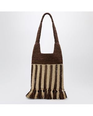 Isabel Marant Striped Raffia Bag - Brown