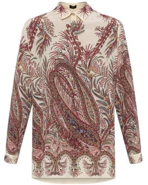 Etro Silk Shirt With Print - Brown