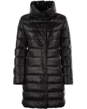 Fay Long Down Jacket With Hook - Black