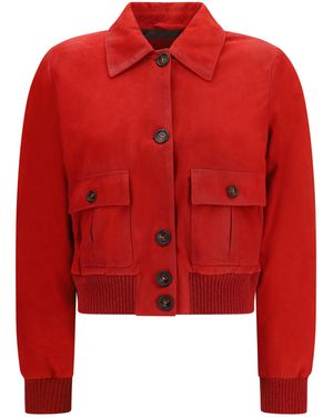 Valstar Suede Leather Jacket Goatskin - Red