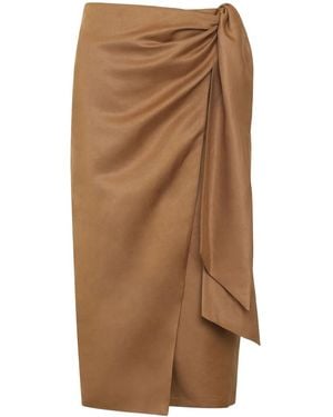 Max Mara Tequila Linen And Silk Skirt - Brown