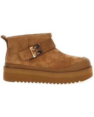 Tory Burch 'Mellow Shearling Platform' Ankle Boots - Brown