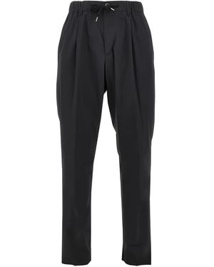 Herno Drawstring-Waist Tapered Pants - Black