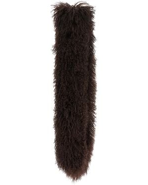 Yves Salomon Mongolian Sheepskin Scarf - Black