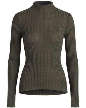 Patrizia Pepe Ribbed-Knit High-Neck Jumper - Green