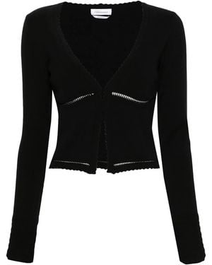 Blumarine Viscose Polyester Knit Cardigan - Black