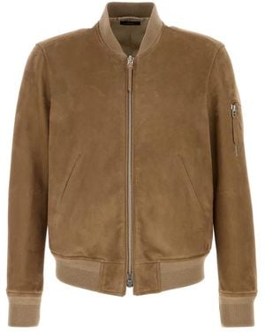 Tom Ford Light Suede Bomber - Brown