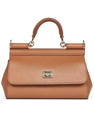 Dolce & Gabbana Dolce & Gabbana Caramello Sicily Top Handle Bag - Brown