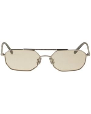 Brunello Cucinelli Titanium Sunglasses With Polyamide Lenses - White