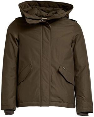 Woolrich Quilted Drawstring Hooded Jacket - Green
